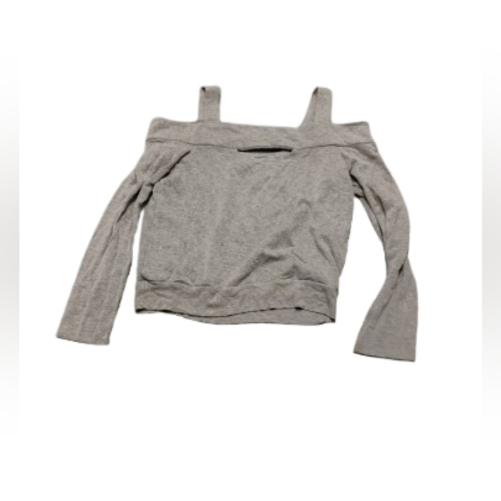 Bailey 44 Women's Cold Shoulder Cutout Gray Sweatshirt Top Sz L